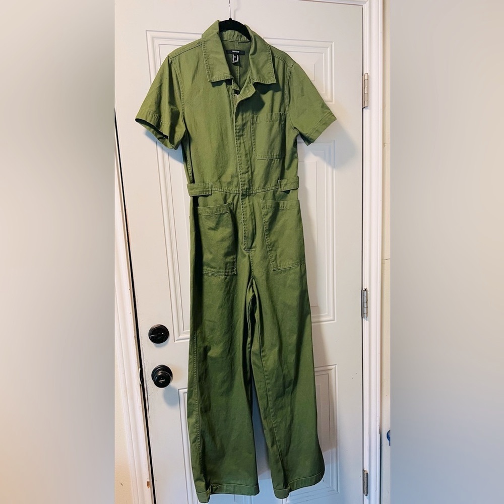 Forever 21 Green Jumpsuit Relaxed Fit
